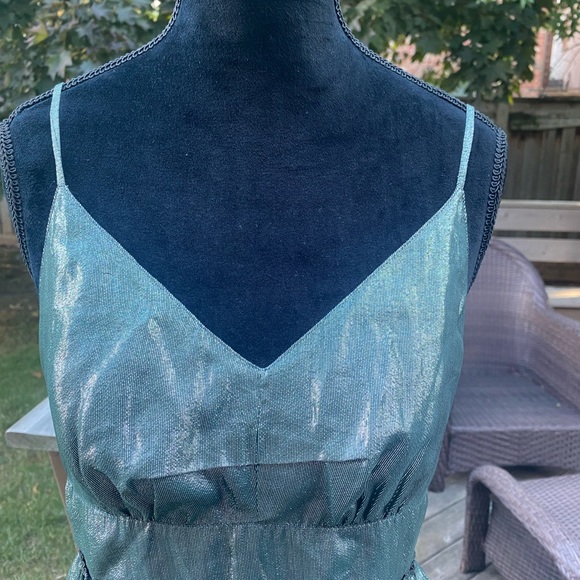 SEE BY CHLOE Green Glitter Sheen Party Dress Silk Women’s size 6 - Picture 6 of 9
